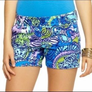 Lilly Pulitzer Callahan Short Multi Cattitude Purple/Green Size 2